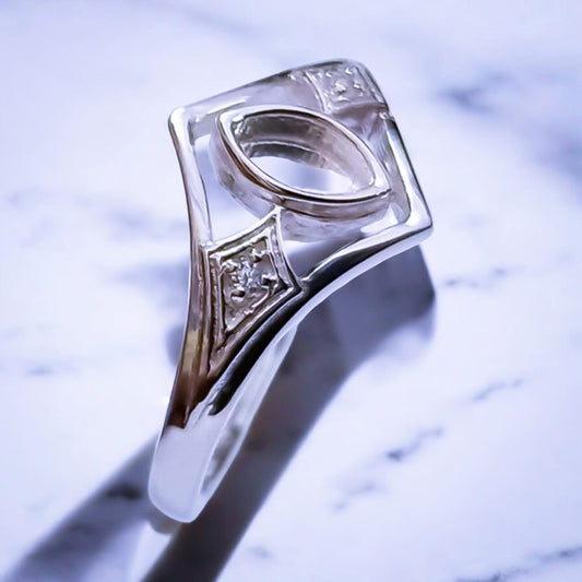 Sterling Silver CZ Marquise Ring