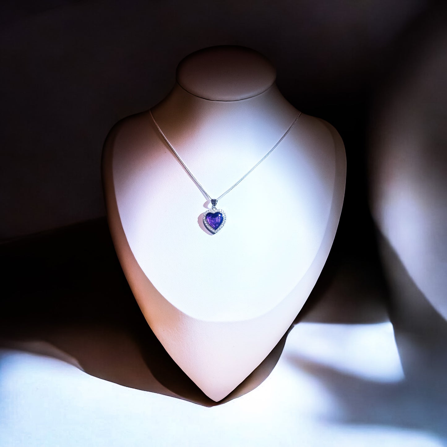 Sterling Silver CZ Halo Heart Pendant