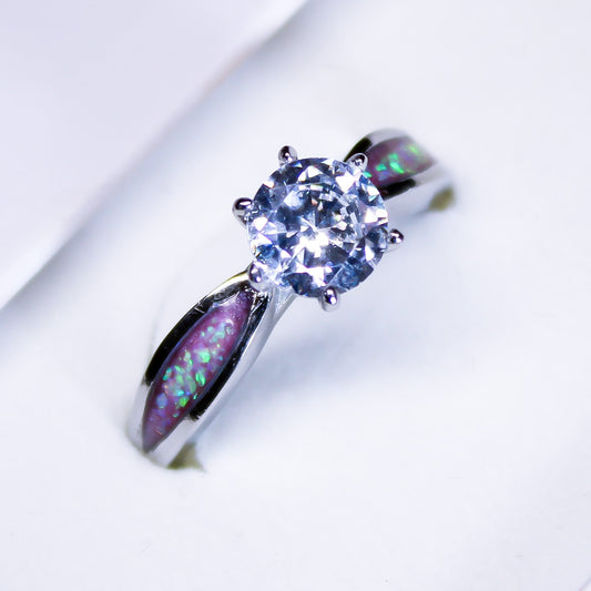 Stainless Steel Solitaire Ring