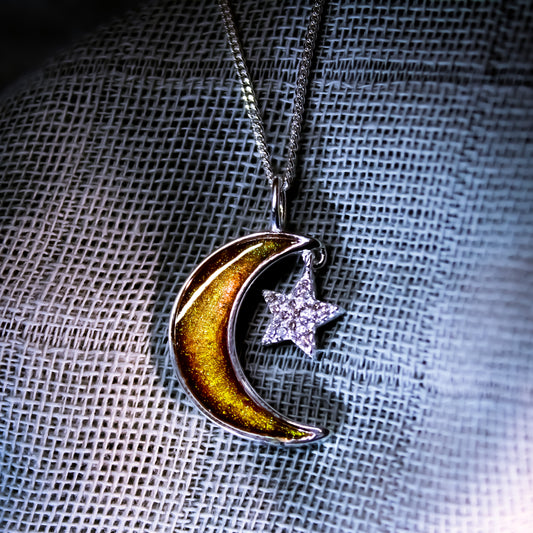 Sterling Silver Moon & Star Pendant