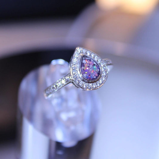 Sterling Silver CZ Teardrop Ring