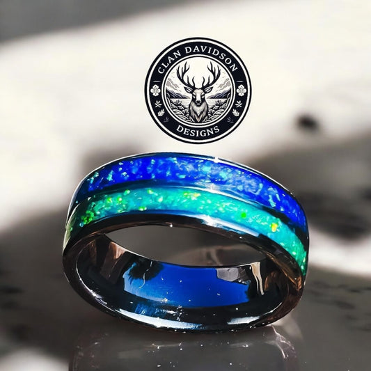 Titanium Dual Channel Gents Ring
