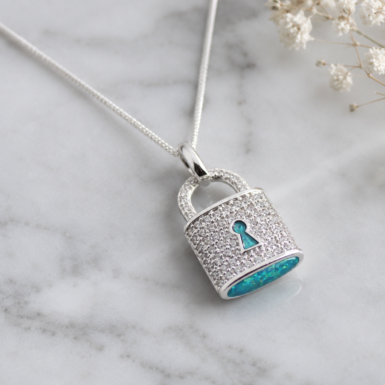Sterling Silver Eternity Lock Pendant