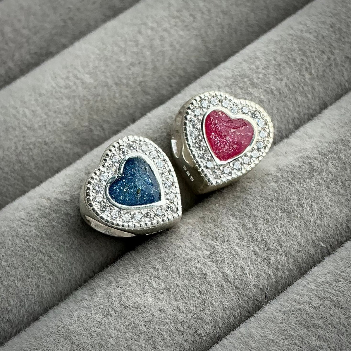 Sterling Silver CZ Heart Bracelet Charm