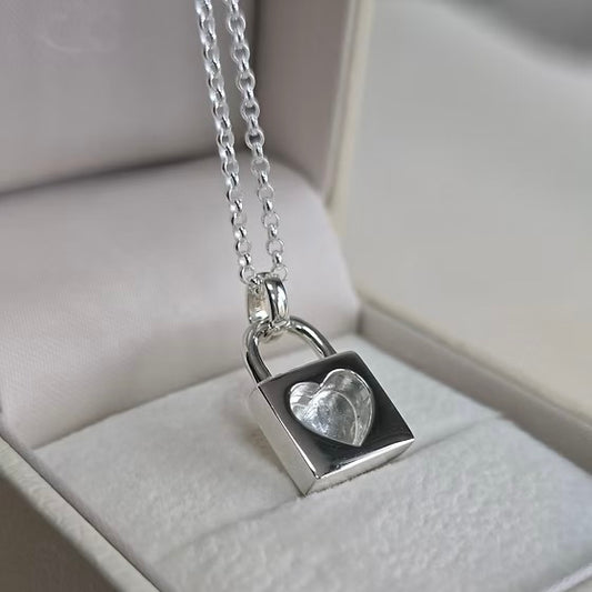 Sterling Silver Padlock Necklace