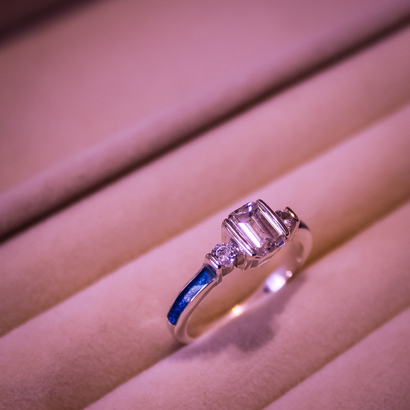Sterling Silver CZ Emerald Cut Trilogy Ring