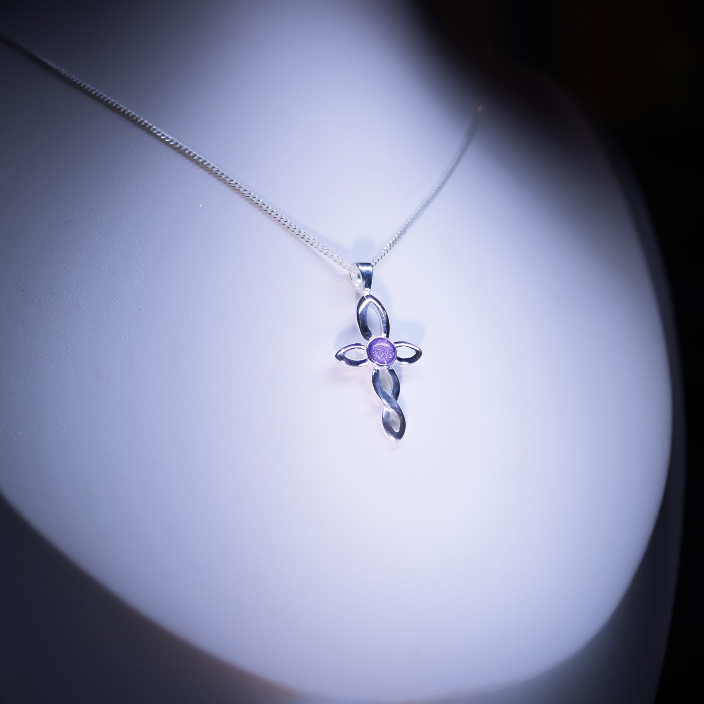 Sterling Silver Infinity Cross Necklace