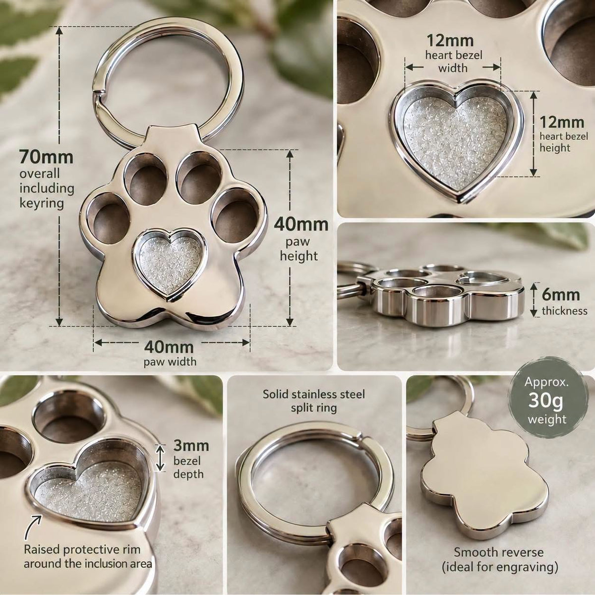 Paw Print Keyring