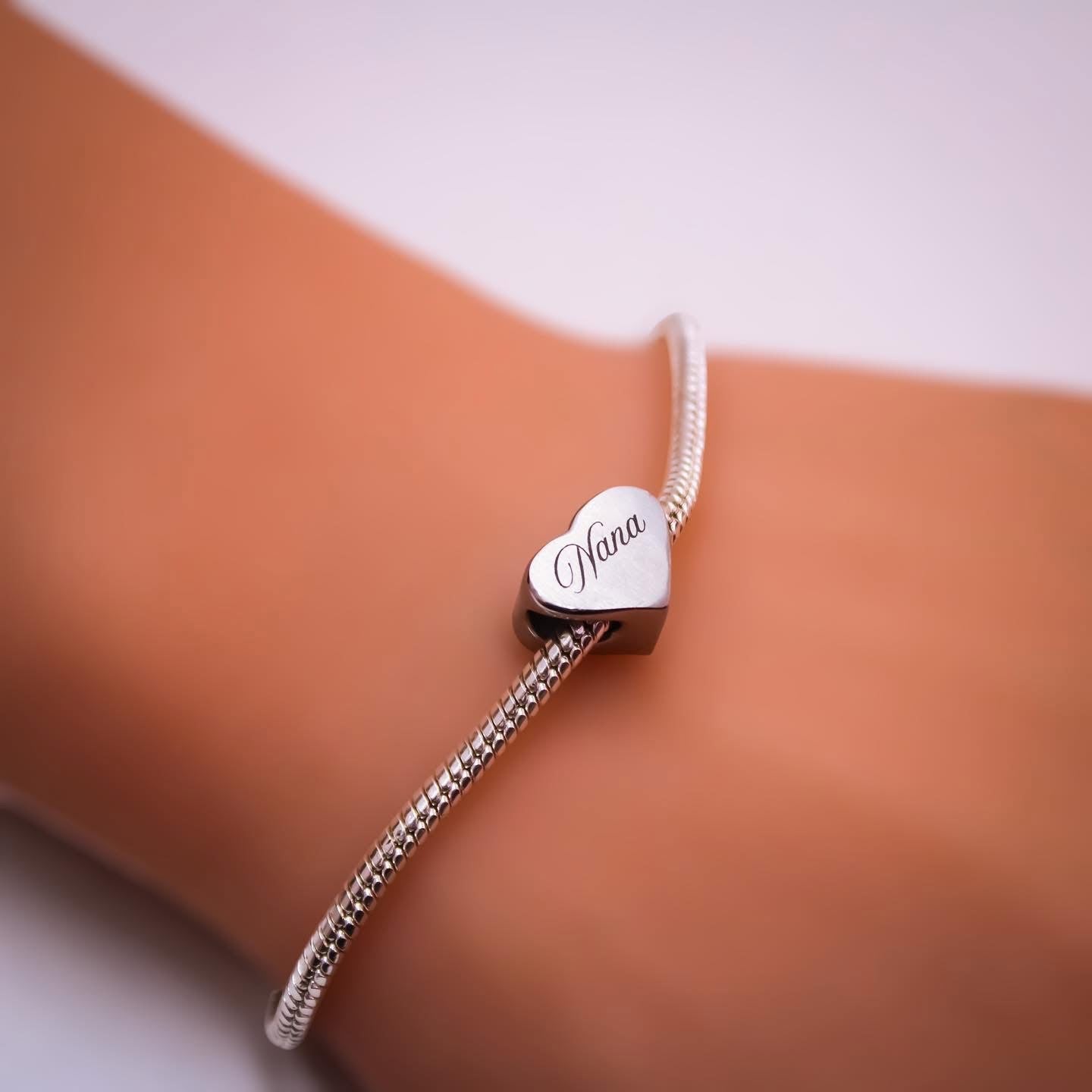 Stainless Steel Dual Heart Bracelet Charm
